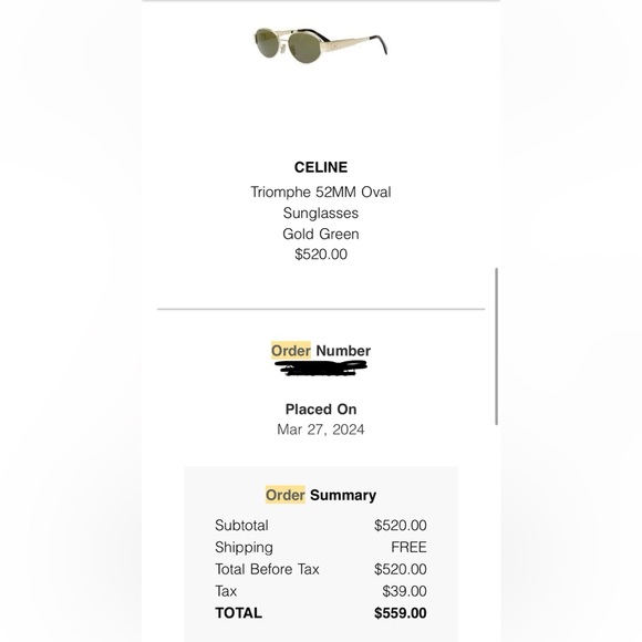 CELINE Triomphe sunglasses - Picture 10 of 10